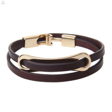 Spring Season Fashion New Style Personality T Clasp Women Leather Wrap Bracelet